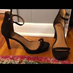 H&M black strap heels